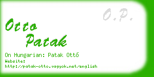 otto patak business card